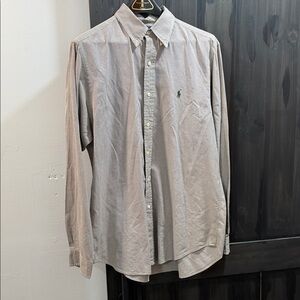 Ralph Lauren Men's Brown Houndstooth Button Down Shirt